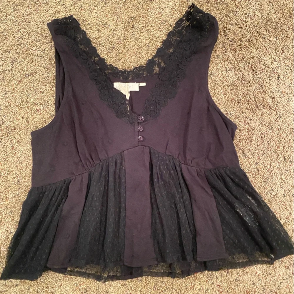NWT Anthropologie x Forever That Girl Black Lace Sleeveless Blouse - Picture 3 of 5